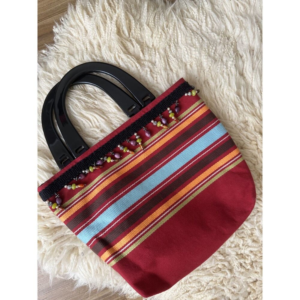 Super cute beaded stripe purse